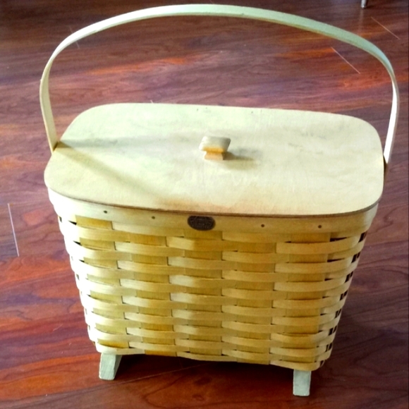 Petersboro Accents Peterboro Basket Company Picnic Storage 7x14x9 One Handle With Lid Poshmark